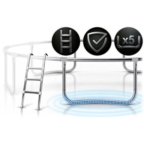 Trampolina ogrodowa 15ft/465cm z siatką zewnętrzną i drabinką Neo-Sport