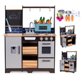 Duża drewniana kuchnia dla dzieci z warzywniakiem i akcesoriami ECOTOYS ECOTOYS