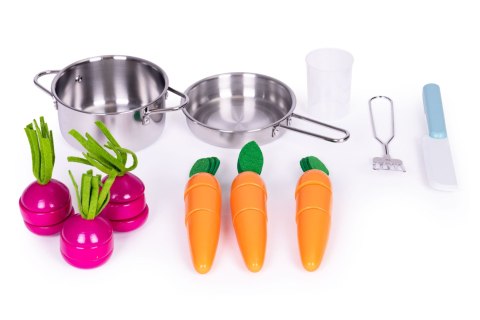 Duża drewniana kuchnia dla dzieci z warzywniakiem i akcesoriami ECOTOYS ECOTOYS