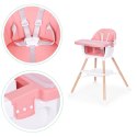 Fotelik krzesełko do karmienia dzieci 2w1 różowy ECOTOYS ECOTOYS