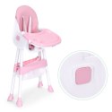 Fotelik krzesełko do karmienia dzieci tacka kosz 5-punktowe pasy różowy ECOTOYS ECOTOYS