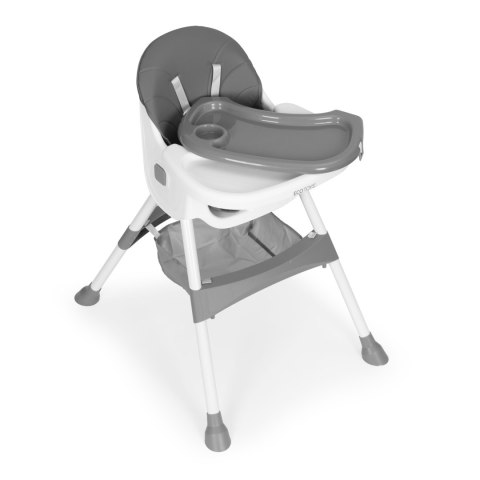 Fotelik krzesełko do karmienia dzieci tacka kosz 5-punktowe pasy szary ECOTOYS ECOTOYS