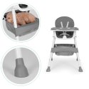 Fotelik krzesełko do karmienia dzieci tacka kosz 5-punktowe pasy szary ECOTOYS ECOTOYS