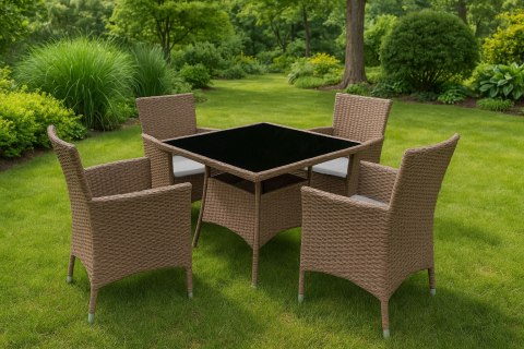 Komplet mebli ogrodowych z technorattanu 4 krzesła + stół MultiGarden MultiGarden