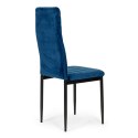 Krzesła z wyprofilowanym oparciem- VELVET NIEBIESKI - 4 sztuki MEBELKI24