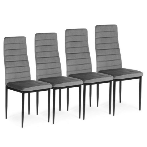 Krzesła z wyprofilowanym oparciem- VELVET SZARE - 4 sztuki MEBELKI24