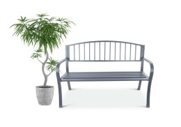 Ławka ogrodowa z oparciem parkowa na taras balkon metalowa konstrukcja grafitowa LONGWELL INDUSTRIAL LTD