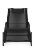 Leżak ogrodowy leżanka zagłówek stalowa konstrukcja czarny MultiGarden MultiGarden
