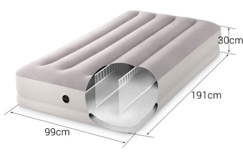 Materac pompowany do spania 191x99x30 cm jednosobowy z pompką USB INTEX 64177 INTEX