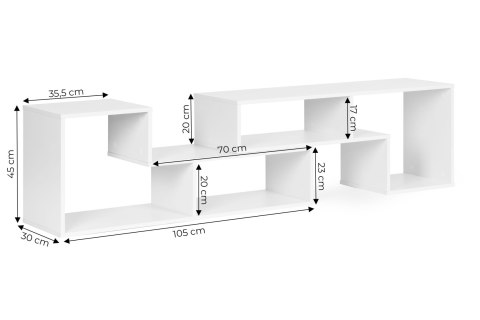 Nowoczesny regał modułowy geometryczny szafka na książki 4 półki ModernHome ModernHome