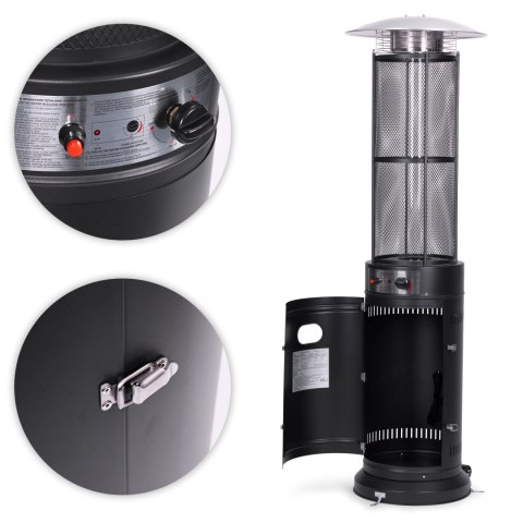 Ogrzewacz parasol gazowy grzejnik 11 kW szklany na ogród patio reduktor wąż pokrowiec MultiGarden MultiGarden