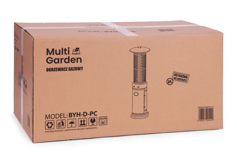 Ogrzewacz parasol gazowy grzejnik 11 kW szklany na ogród patio reduktor wąż pokrowiec MultiGarden MultiGarden