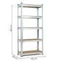 Regał magazynowy 180x90x30 cm stal galwanizowana 5 półek 875 kg ModernHome ModernHome
