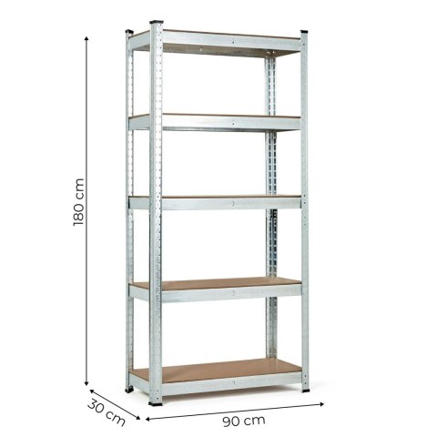 Regał magazynowy 180x90x30 cm stal galwanizowana 5 półek 875 kg ModernHome ModernHome