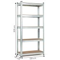 Regał magazynowy 205x120x45 cm stal galwanizowana 5 półek 875 kg ModernHome ModernHome