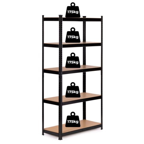 Regał metalowy magazynowy 180x90x30 cm do garażu piwnicy 5 półek 875 kg ModernHome ModernHome