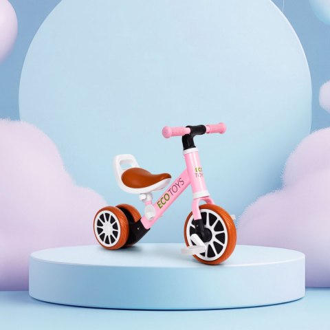 Rowerek trójkołowy biegowy z pedałami 2w1 różowy ECOTOYS ECOTOYS