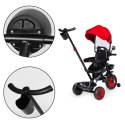 Rowerek trójkołowy dla dzieci spacerówka 3w1 obracane siedzisko daszek czerwony ECOTOYS ECOTOYS