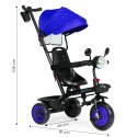 Rowerek trójkołowy dla dzieci spacerówka 3w1 obracane siedzisko daszek niebieski ECOTOYS ECOTOYS