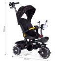 Rowerek trójkołowy dla dzieci spacerówka obracane siedzisko pchacz czarny ECOTOYS ECOTOYS