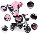 Rowerek trójkołowy spacerówka 2w1 obracane siedzisko składany daszek różowy ECOTOYS ECOTOYS