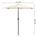 Składany parasol ogrodowy balkonowy regulowany 210 cm beżowy LONGWELL INDUSTRIAL LTD