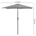 Składany parasol ogrodowy balkonowy regulowany 210 cm szary LONGWELL INDUSTRIAL LTD