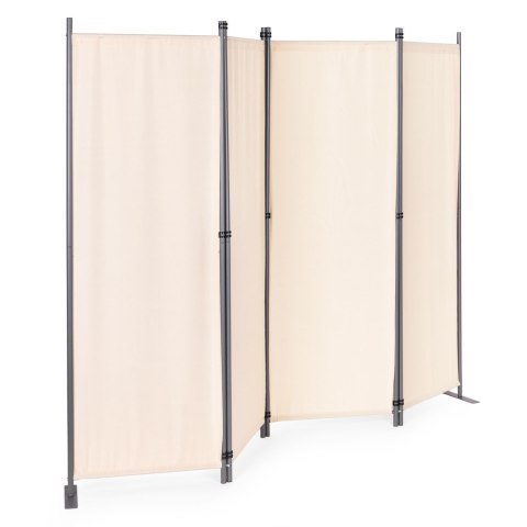 Składany parawan ogrodowy pokojowy 4-panelowy 167x216 cm beżowy MultiGarden MultiGarden