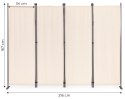 Składany parawan ogrodowy pokojowy 4-panelowy 167x216 cm beżowy MultiGarden MultiGarden
