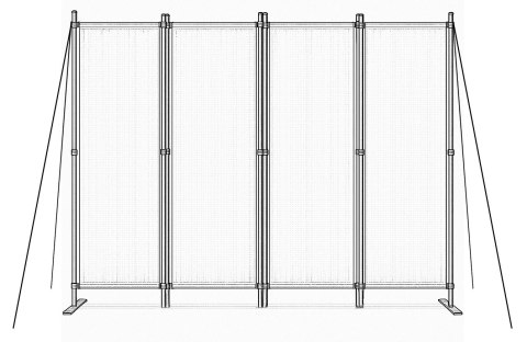 Składany parawan ogrodowy pokojowy 4-panelowy 167x216 cm szary MultiGarden MultiGarden