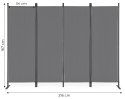 Składany parawan ogrodowy pokojowy 4-panelowy 167x216 cm szary MultiGarden MultiGarden