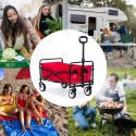 Wózek plażowy transportowy ogrodowy składany czerwony 48x90 cm MultiGarden MultiGarden