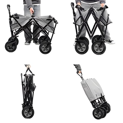 Wózek plażowy transportowy ogrodowy składany niebieski 48x90 cm MultiGarden MultiGarden