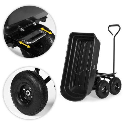 Wózek transportowy ogrodowy taczka wywrotka 75L 200 kg duże pompowane koła MultiGarden MultiGarden