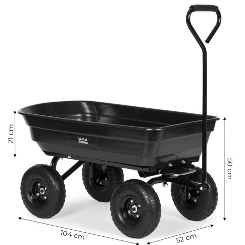 Wózek transportowy ogrodowy taczka wywrotka 75L 200 kg duże pompowane koła MultiGarden MultiGarden