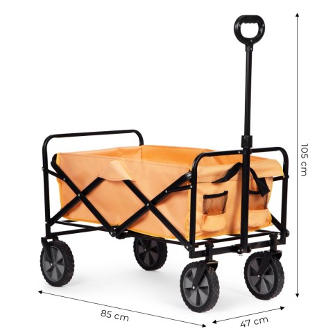 Wózek transportowy składany duży wózek ogrodowy plażowy pomarańczowy 47x105 cm MultiGarden MultiGarden