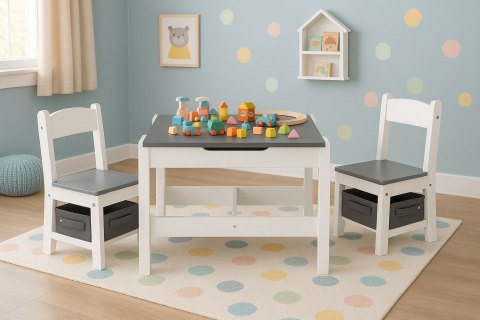 Zestaw mebli dla dzieci stolik + 2 krzesła tablica kredowa ECOTOYS ECOTOYS