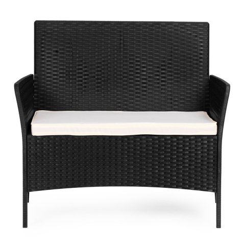 Zestaw mebli ogrodowych stół ławka fotele czarny MultiGarden MultiGarden