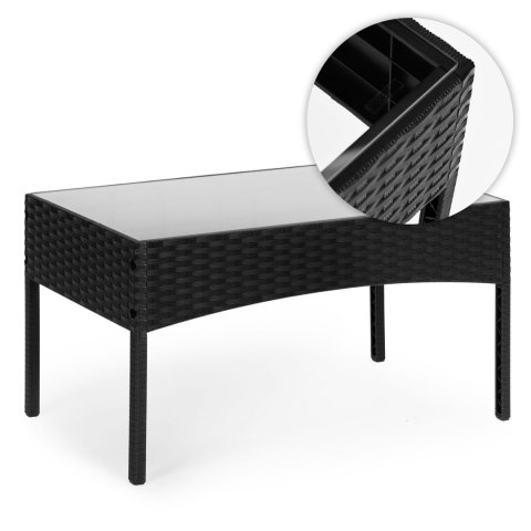 Zestaw mebli ogrodowych stół ławka fotele czarny MultiGarden MultiGarden