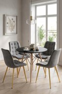 Krzesło BERA - aksamit szary ciemny / nogi złote x 2