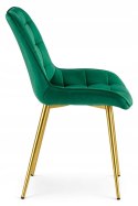 Krzesło BERA - aksamit zieleń / nogi złote x 4