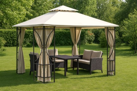 Dach do pawilonu ogrodowego 3x3 m wodoodporne poszycie otwór wentylacyjny beżowy MultiGarden MultiGarden