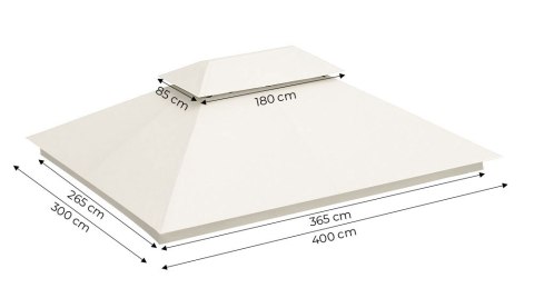 Dach do pawilonu ogrodowego 3x4 m wodoodporne poszycie otwór wentylacyjny beżowy MultiGarden MultiGarden