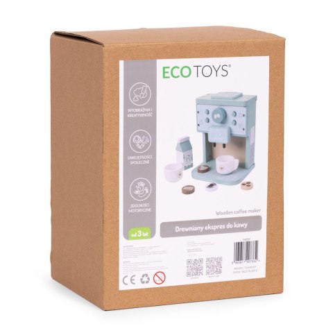 Drewniany ekspres do kawy dla dzieci zestaw baristy 8 elementów ECOTOYS ECOTOYS