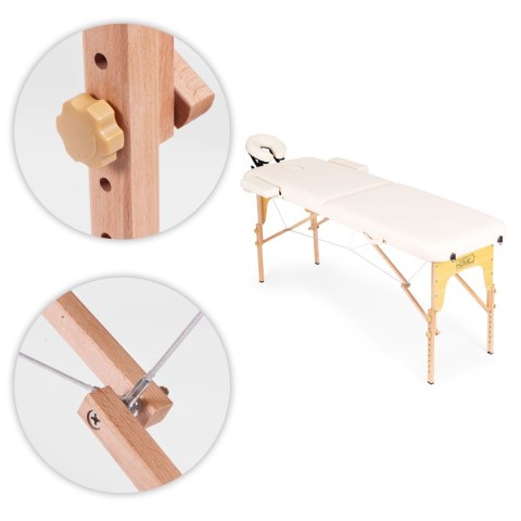 Drewniany stół do masażu i rehabilitacji 2-segmentowy składany w walizkę + torba ModernHome ModernHome