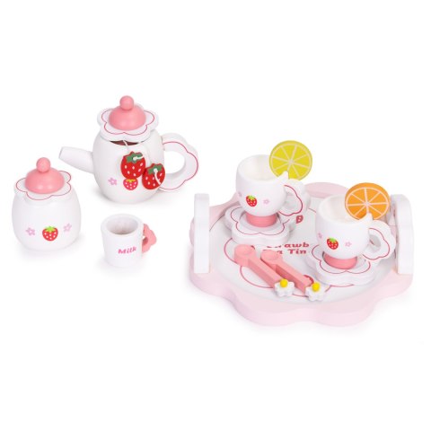 Drewniany zestaw do herbaty dzbanek filiżanki 14 elementów ECOTOYS ECOTOYS