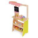 Duży drewniany stragan dla dzieci sklep z terminalem i wagą owoce warzywa 20 elementów ECOTOYS ECOTOYS