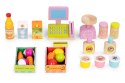 Duży drewniany stragan dla dzieci sklep z terminalem i wagą owoce warzywa 20 elementów ECOTOYS ECOTOYS