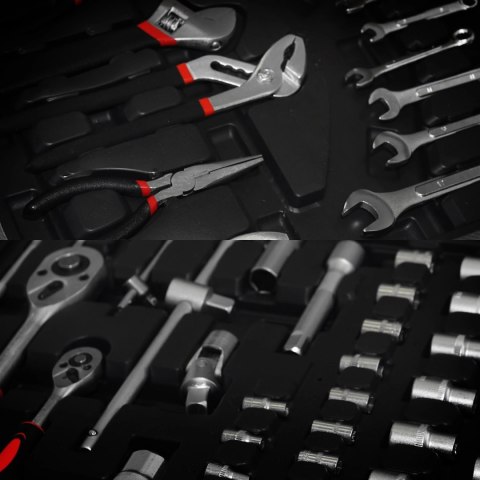 Duży zestaw narzędzi walizka narzędziowa na kółkach 189 elementów klucze wkrętaki bity LONGWELL INDUSTRIAL LTD