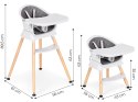 Fotelik krzesełko do karmienia dzieci 6w1 pikowane poszycie tacka szary ECOTOYS ECOTOYS